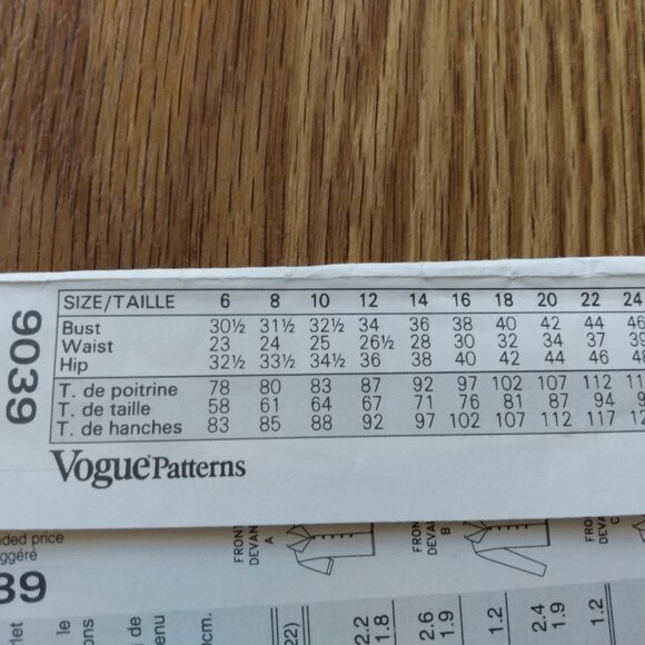 Vintage Vogue Blouse Shirt Sewing Pattern 6-10 UNCUT 9039 90s - Picture 8 of 14